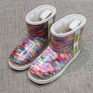 Clear Mini Pixelate UGG Boots Rainbow